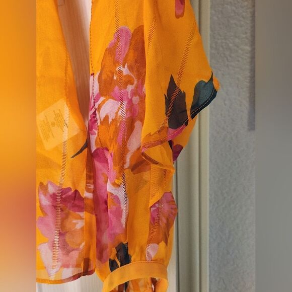 NWT Joie Kriston B S Zinnia Floral Ruffled Lngslv 100%SILK Women Blouse  $278 - Picture 10 of 16